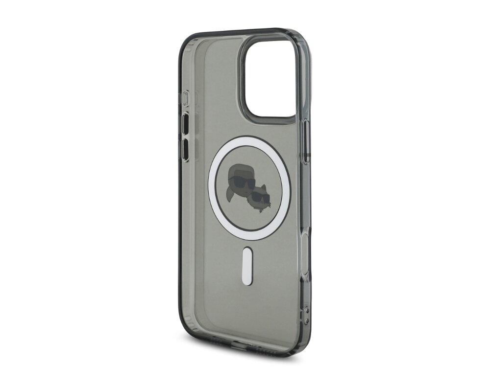 Etui Karl Lagerfeld IML Metal Karl&Choupette Head MagSafe ładowanie szybkie wygodne stabilne