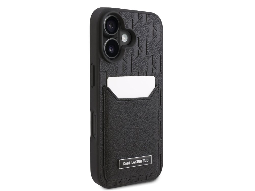 Etui KARL LAGERFELD Cardslots Monogram do Apple iPhone 16 Czarny monogram czarny elegancja luksus