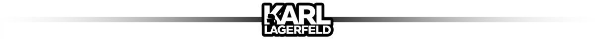 Logo z napisem \'KARL LAGERFELD\' na tle z gradientem od czerni do bieli.