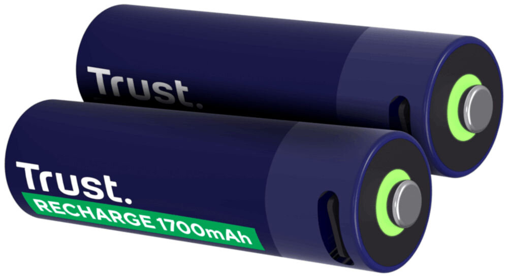 Akumulatorki AA 1700 mAh USB-C TRUST (2 szt.) baterie z widocznym portem USB-C pojemność 1700 mAh czas ładowania do 2 godzin