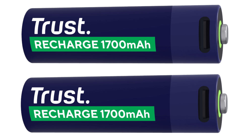 Akumulatorki AA 1700 mAh USB-C TRUST (2 szt.) baterie z napisem Trust. recharge 1700 mAh