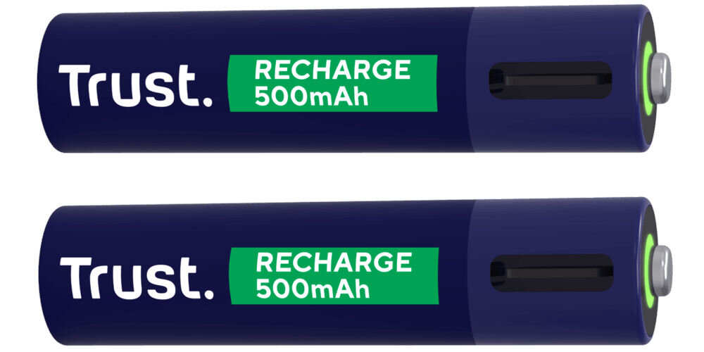 Akumulatorki AAA 500 mAh USB-C TRUST (2 szt.) baterie z napisem Trust. recharge 500 mAh