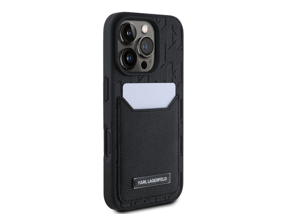 Etui KARL LAGERFELD Cardslots Monogram do Apple iPhone 16 Pro Max Czarny monogram czarny elegancja luksus
