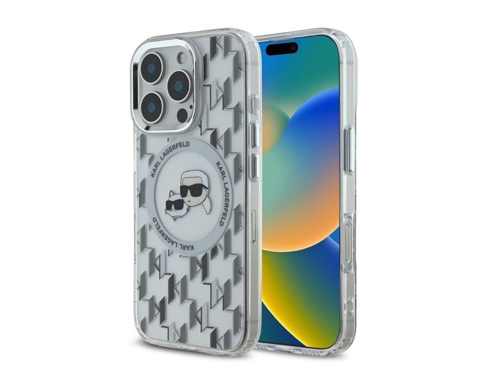 Etui KARL LAGERFELD IML Monogram Karl&Choupette Head MagSafe Styl i funkcjonalność Modny design na każdą okazję Ochrona która daje pewność zabezpieczenie telefonu precyzyjne dopasowanie