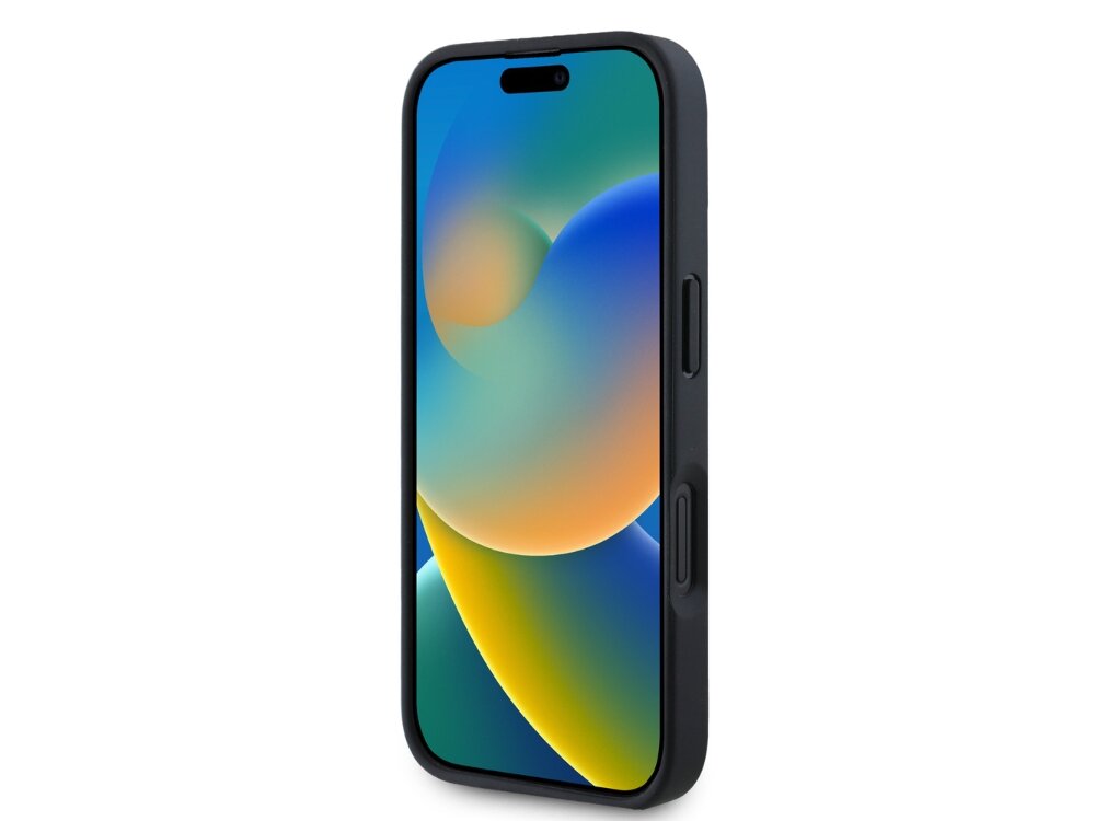 Etui KARL LAGERFELD Monogram Choupette Head Pin do Apple iPhone 16 Czarny ochrona krawędzie stabilność komfort