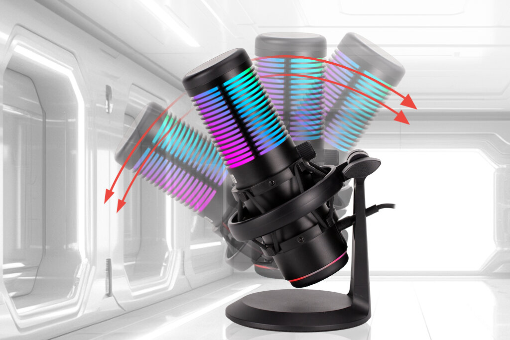 Mikrofon MARVO MIC-07 BK - Solidna, ergonomiczna obudowa, regulacja pochyłu mikrofonu