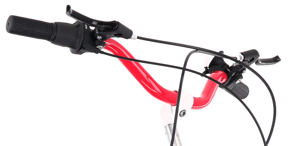 Rower młodzieżowy SUN BABY Heart Bike 24 cale dla dziewczynki Fuksjowy zbliżenie na kierownicę zdjęcie na białym tle wysoki komfort jazdy brak uczucia dyskomfortu odpowiednia pozycja ciała uchwyty z antypoślizgowego materiału regulacja w zakresie od 100 do 102 cm