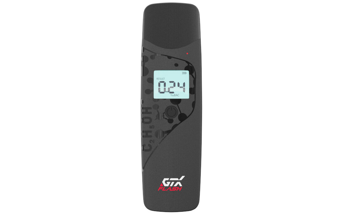 Alkomat GTX Flash Funkcje dodatkowe licznik dotychczasowych pomiarów kontrolowanie częstotliwość monitoruje poziom naładowania baterii ostrzeżenia wizualne dźwiękowe komfort użytkowania