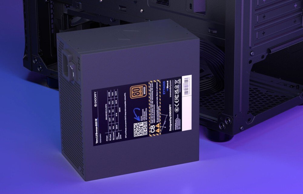 Komputer MAD DOG ENDORFY500ARGB-A11DR32 R7-7800X3D 32GB RAM 1TB SSD GeForce RTX4060Ti Wi-Fi zasilacz moc sprawność certyfikat