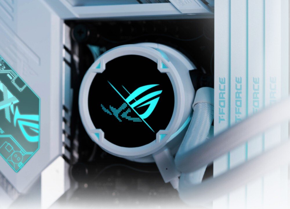 Komputer MAD DOG Powered by Asus GT302BTFWH-I01DR32 i7-14700KF 32GB RAM 2TB SSD GeForce RTX4070Ti Super Wi-Fi chłodzenie wodne chłodnica wentylatory temperatura