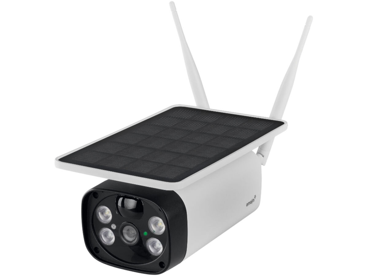 Kamera OMAJIN OSC-01-EU Zewnętrzna, Wi-Fi, rozróżnić, alarmy, przestrzeń, wykrycie, na białym tle kamera od frontu prawo skos