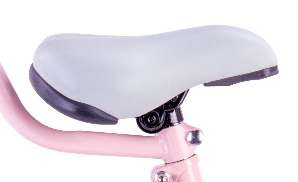 Rower dziecięcy SUN BABY Flower bike 12 cali dla dziewczynki Różowy zbliżenie na siodełko zdjęcie na białym tle bezpieczna i satysfakcjonująca aktywność wygodne siodełko możliwość regulacji w zakresie od 44 do 52 cm bezpiecznie komfortowo