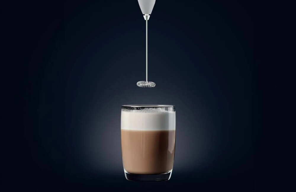 Spieniacz AMBITION Royal Szary Domowa kawa mleczna łatwe przygotowanie kremowej, mlecznej pianki do cappuccino i latte Wysoka efektywność spienić mleko do gładkiej, stabilnej konsystencji Krótki czas pracy