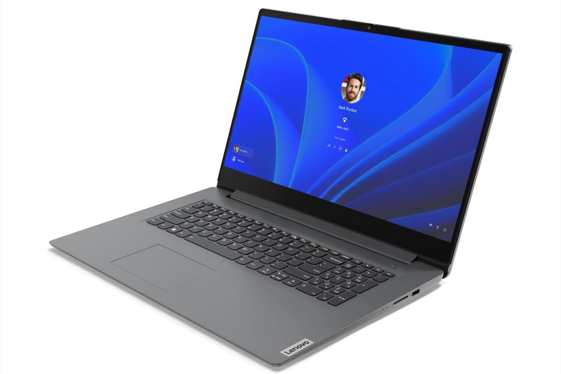 Laptop LENOVO V17 G4 pokazany prawym profilem - Matryca IPS 1920 x 1080 px  