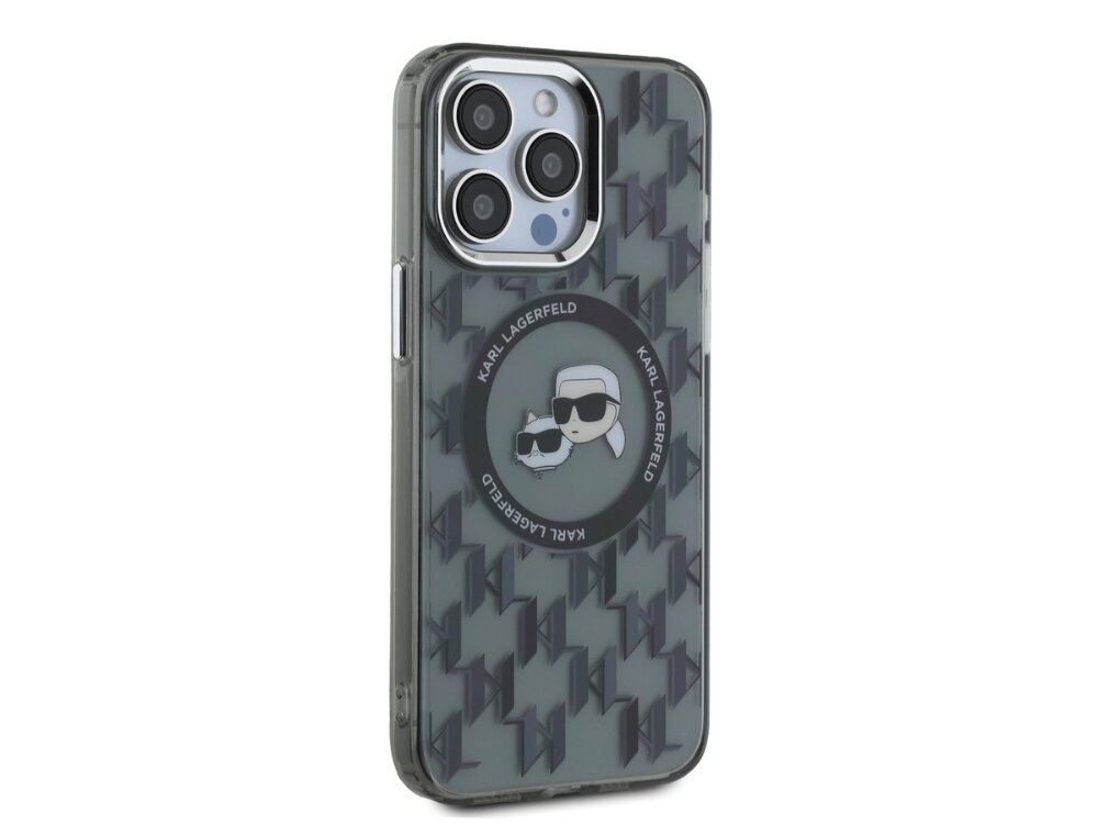 Etui KARL LAGERFELD IML Monogram Karl&Choupette Head MagSafe Modny design na każdą okazję estetyka Połyskująca powłoka IML wyrazistość klasa Monogramy trwałość świeżość odporna na ścieranie