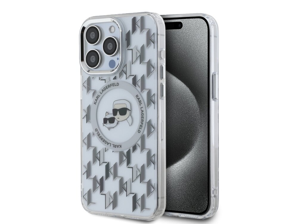 Etui KARL LAGERFELD IML Monogram Karl&Choupette Head MagSafe Styl i funkcjonalność Modny design na każdą okazję Ochrona która daje pewność zabezpieczenie telefonu precyzyjne dopasowanie