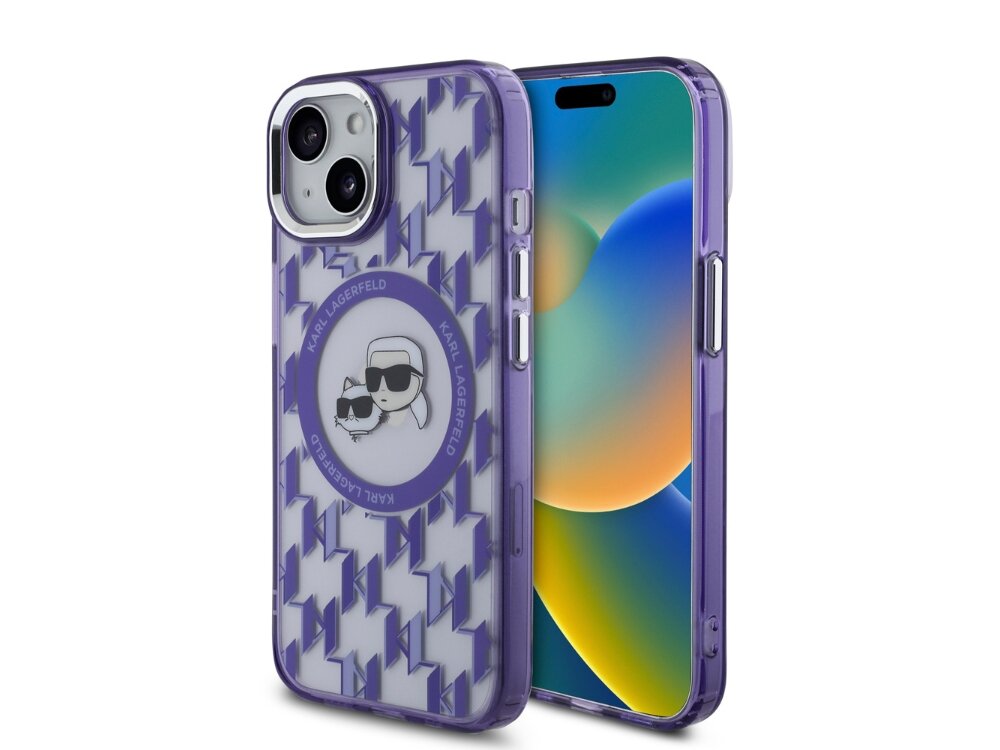 Etui KARL LAGERFELD IML Monogram Karl&Choupette Head MagSafe Styl i funkcjonalność Modny design na każdą okazję Ochrona która daje pewność zabezpieczenie telefonu precyzyjne dopasowanie