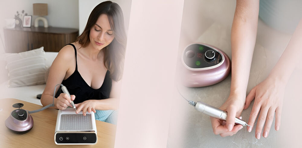 Frezarka do paznokci BEAUTIFLY Sobria Nails funkcjonalność trwałość solidna konstrukcja stylowy port ładujący z uchwytem na głowicę dbałość o detale profesjonalne rezultaty