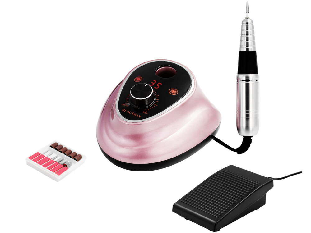 Frezarka do paznokci BEAUTIFLY Sobria Nails 6 frezów 6 taśm do szlifowania pedał nożny dokumentacja