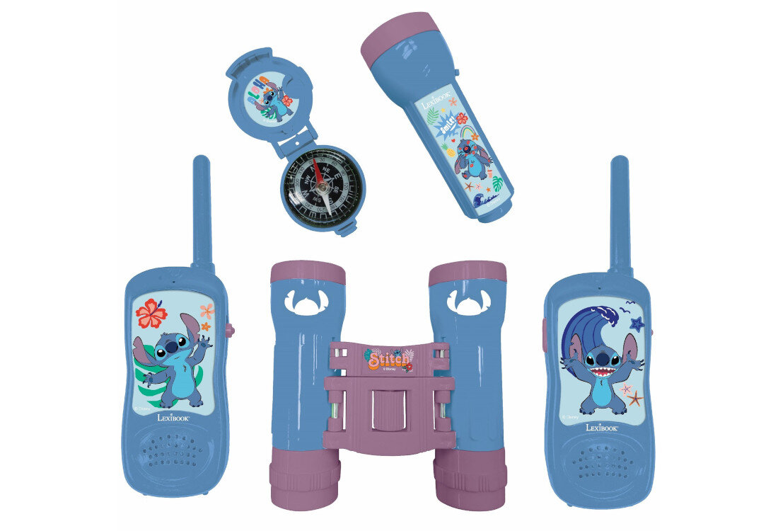 Zabawka krótkofalówka LEXIBOOK Disney Stitch RPTW12D Kompletny zestaw odkrywanie świata rozwijanie wyobraźni lornetka kompas latarka