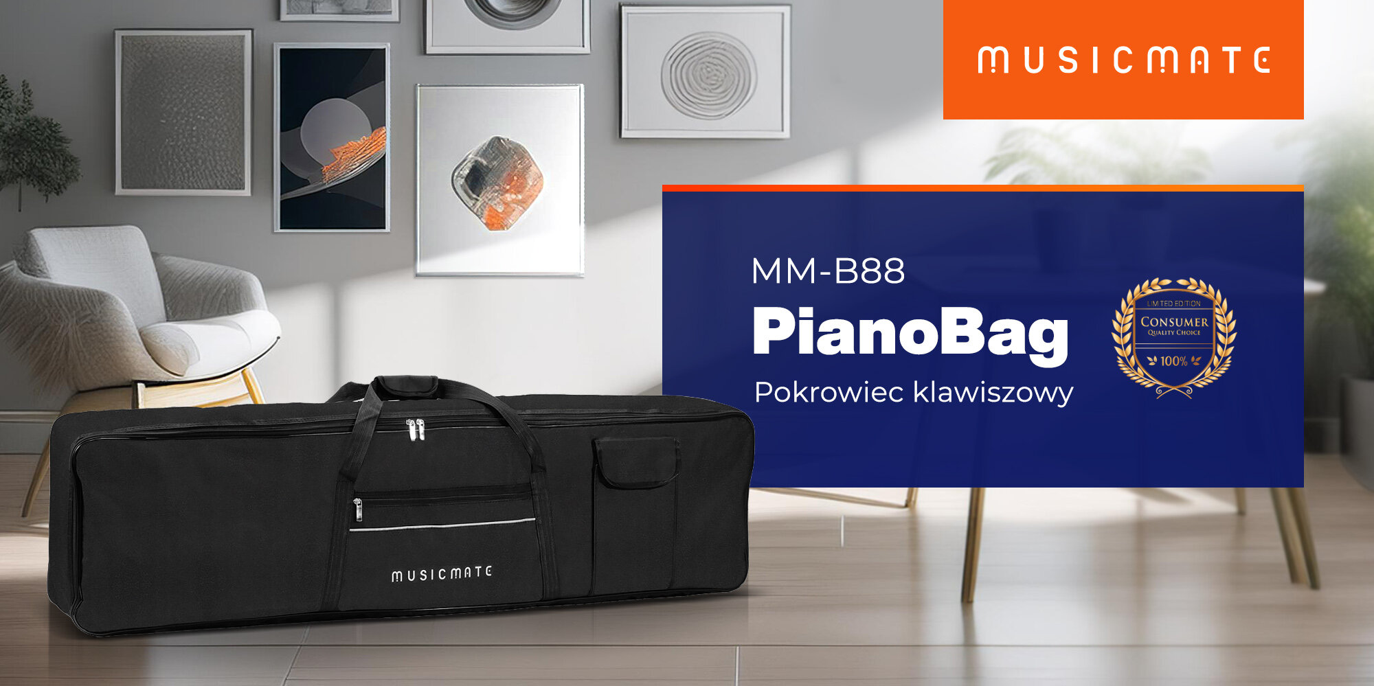 Pokrowiec klawiszowy MUSICMATE 88 MM-B88 PianoBag- Zadbaj o swój instrument