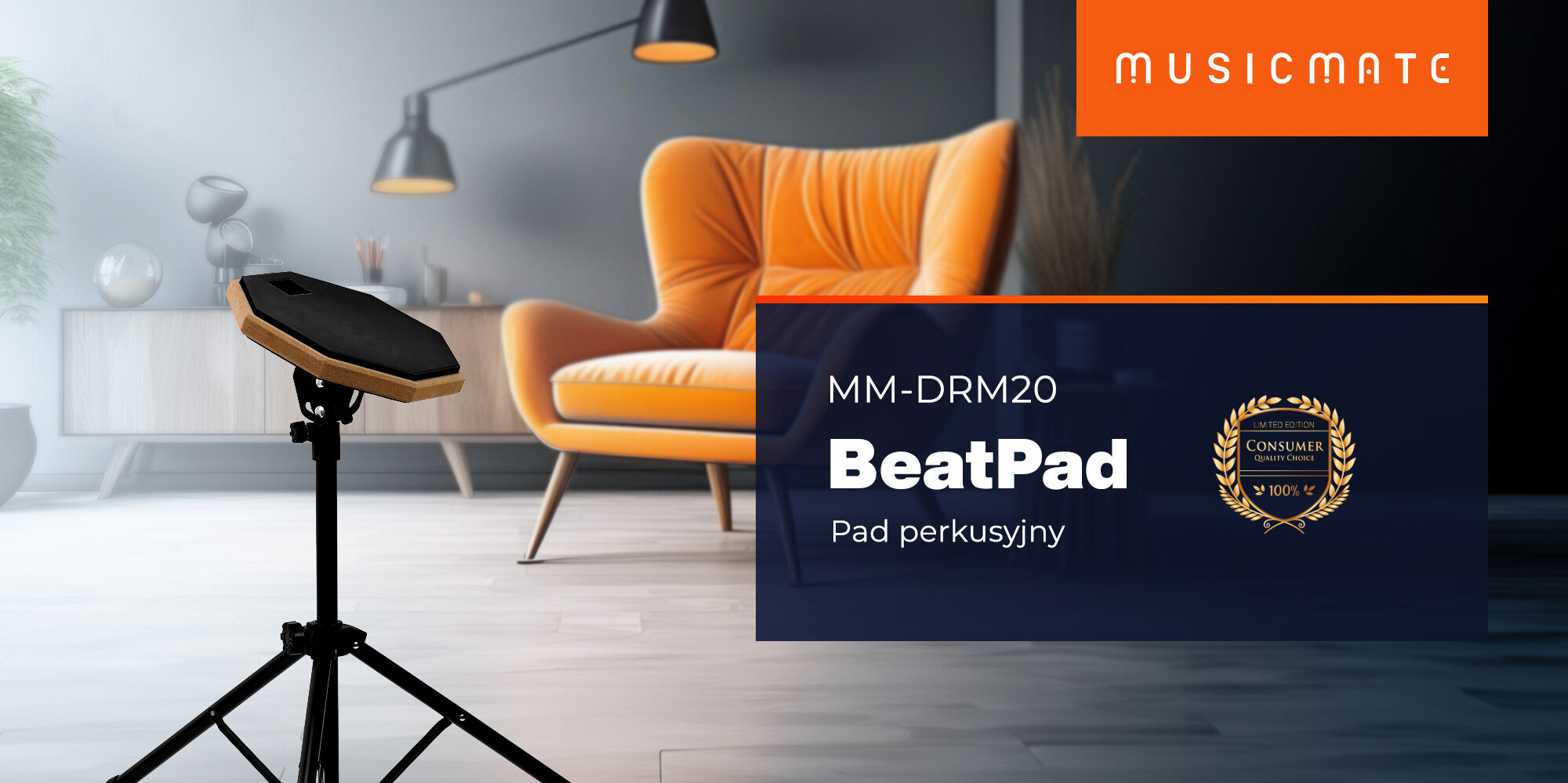 Pad perkusyjny MUSICMATE MM-DRM20 BeatPad- Ćwicz bez ograniczeń