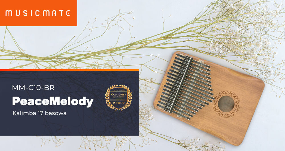 Kalimba MUSICMATE MM-C10-BR Peacemelody Naturalny Poznaj brzmienie kalimby logo producenta nazwa modelu