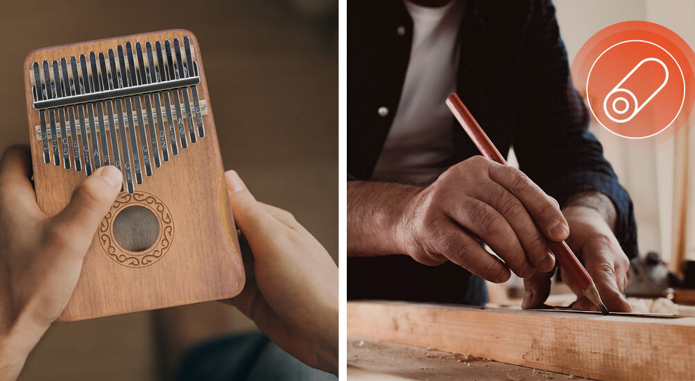 Kalimba MUSICMATE MM-C10-BR Peacemelody Naturalny instrument został wykonany z drewna mahoniowego 17 stalowych klawiszy strojonych w tonacji C-dur