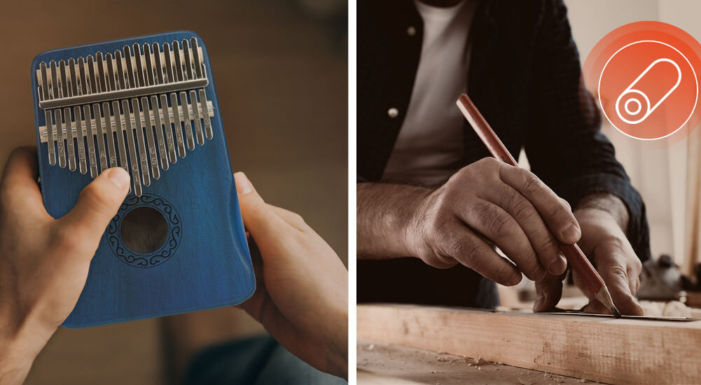 Kalimba MUSICMATE MM-C10-BL Peacemelody Niebieski instrument został wykonany z drewna mahoniowego 17 stalowych klawiszy strojonych w tonacji C-dur