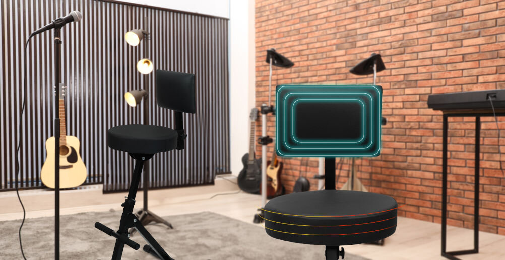Krzesło MUSICMATE MM-K35 Czarny z myślą o muzykach,
którzy spędzają długie godziny z instrumentem ergonomiczne oparcie wygodne siedzenie 4-stopniowa regulacja wysokości siedziska (od 55 do 75 cm) wspiera prawidłową postawę
solidna konstrukcja wysokiej jakości materiały