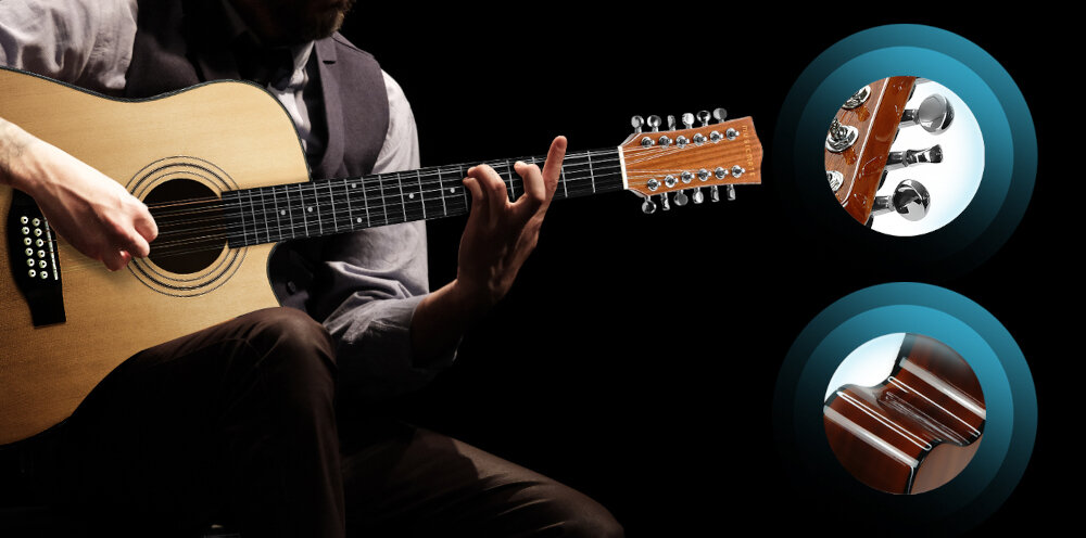 Gitara akustyczna 12-strunowa MUSICMATE MM-G100 StringSymphony - Klasyczny design i solidne wykonanie