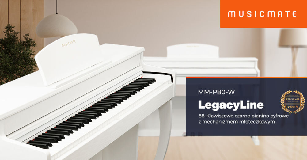Pianino cyfrowe MUSICMATE MM-P80-W LegacyLine Biały