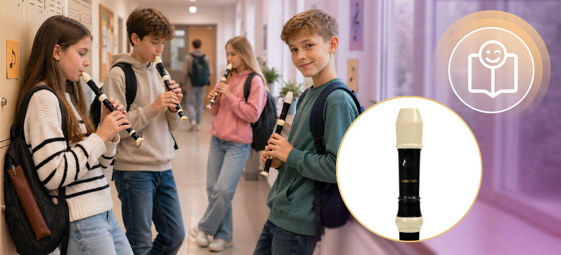 Flet sopranowy prosty C MUSICMATE MM-F15 GentleFlow, 8 otworów, tonacja C, tabela chwytów