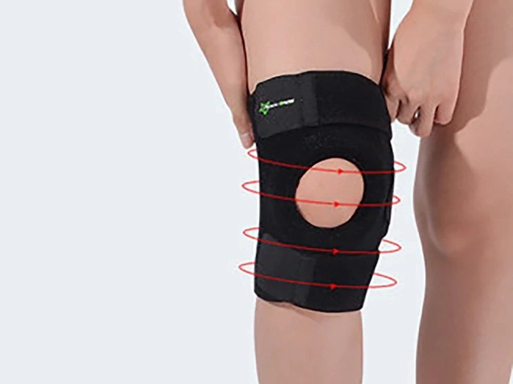 Ochraniacz sportowy ROCKBROS LF1106L (2 szt.), stabilizacja, kolano, paski, staw, Regulacja ucisku stabilizatora kolana paskami.
