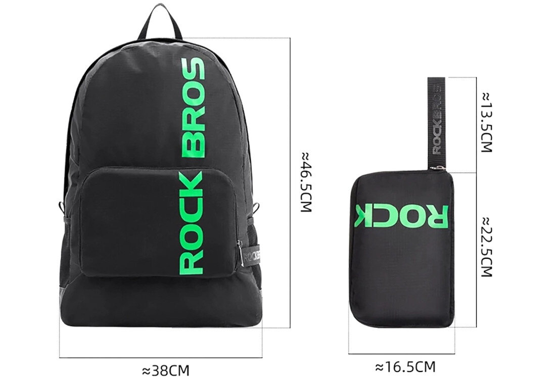 Plecak ROCKBROS H10-BK Czarny zdjęcie lifestyle Przestrzeń po rozłożeniu Pojemna komora wymiary możliwość złożenia