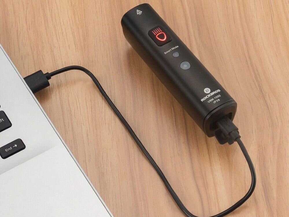 Lampka rowerowa ROCKBROS V9M-1000 1000 LM Czarny, USB, akumulator, wodoodporność, trwałość, Lampka rowerowa podłączona do ładowania USB.