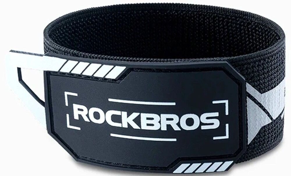 Opaska odblaskowa ROCKBROS 49210009001, elastyczna, uniwersalna, rozmiar, dopasowanie, Zielona opaska odblaskowa na nogawkę lub ramię.