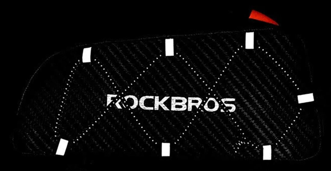 Torba rowerowa na ramę ROCKBROS 039BK  zdjęcie lifestyle Widoczność po zmroku Odblaskowe logo i elementy widoczność rowerzysty