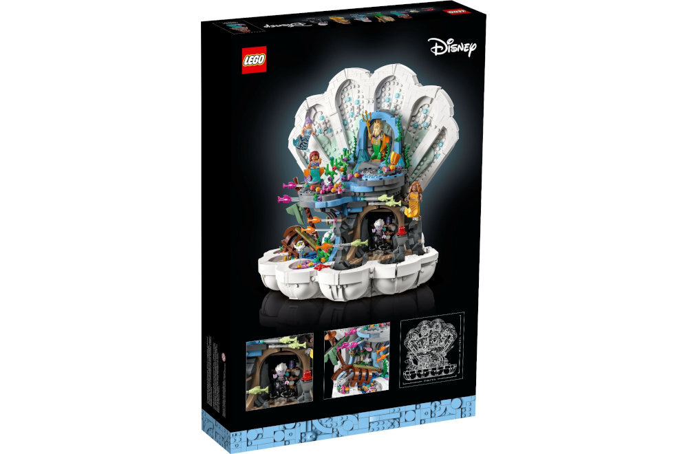 LEGO 43225 Disney Królewska muszla Małej Syrenki pomysł na prezent dla każdego miłośnika bajek i klocków LEGO® imponujące wymiary ok. 31 x 20 x 32 cm
bogactwo detali powiązanie z klasyczną historią