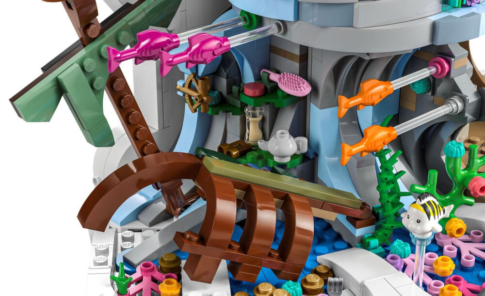 LEGO 43225 Disney Królewska muszla Małej Syrenki majestatyczny wygląd szczegółowe zdobienia