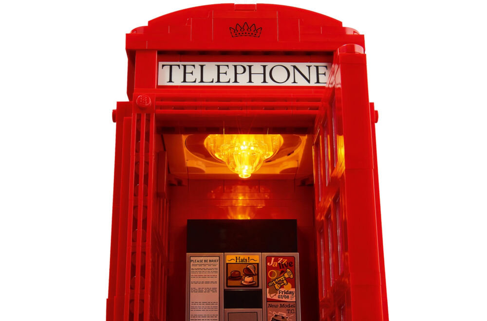 LEGO 21347 IDEAS Czerwona londyńska budka telefoniczna świecący klocek