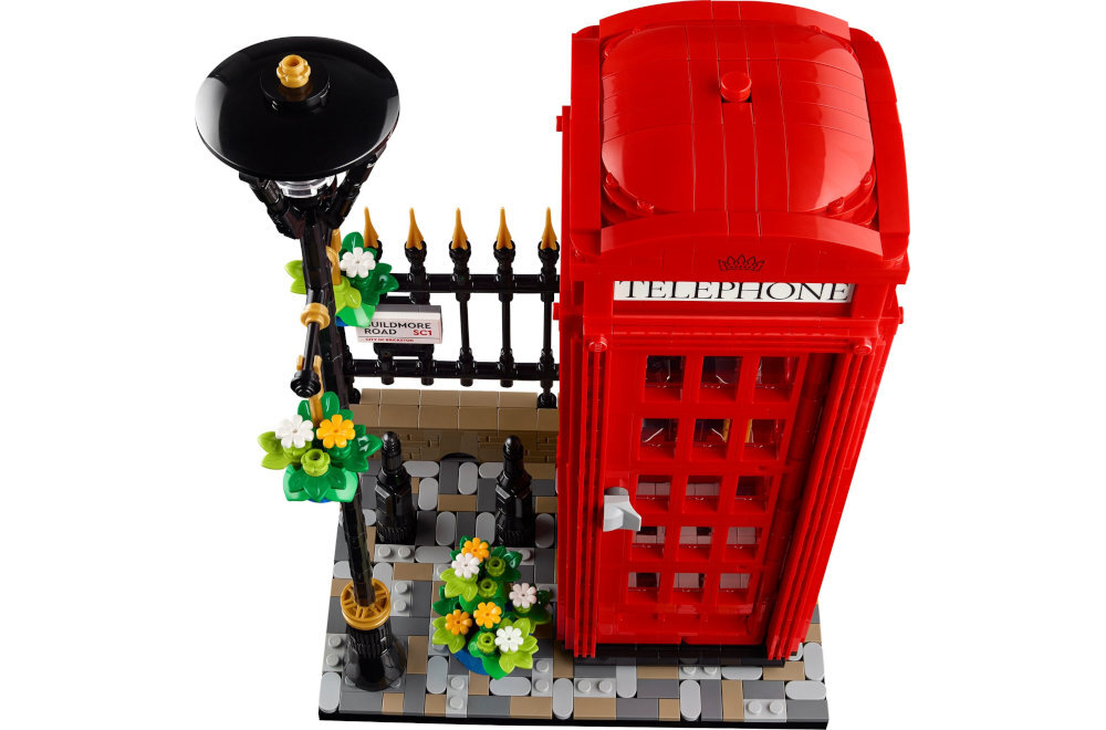 LEGO 21347 IDEAS Czerwona londyńska budka telefoniczna praktyczne rozwiązanie stojak na telefon komórkowy sposób na relaks i rozwinięcie swojej kreatywności