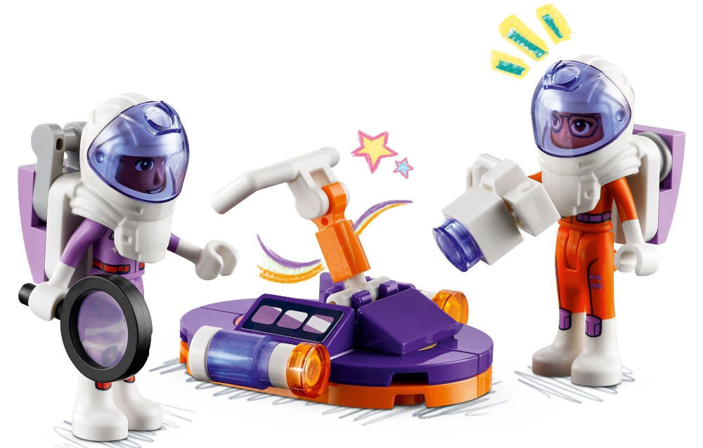 LEGO 42602 Friends Kosmiczny łazik badawczy inspiruje do tworzenia unikalnych scenariuszy pobudza kreatywność i rozwija wyobraźnię