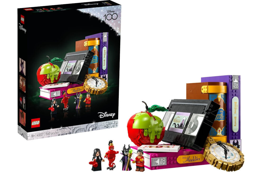 LEGO 43227 Disney Ikony złoczyńców drukowane instrukcje dostęp do cyfrowego przewodnika w aplikacji LEGO Builder czytelne wskazówki