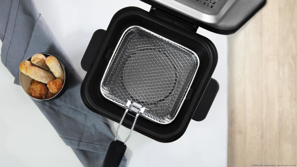 Frytownica CECOTEC CleanfrY Infinity 1500 misa specjalna powłoka zapobieganie przywieraniu potraw szybkie wygodne czyszczenie potrawy nie przywierają do powierzchni nie wymaga szorowania pozostaje w idealnym stanie 