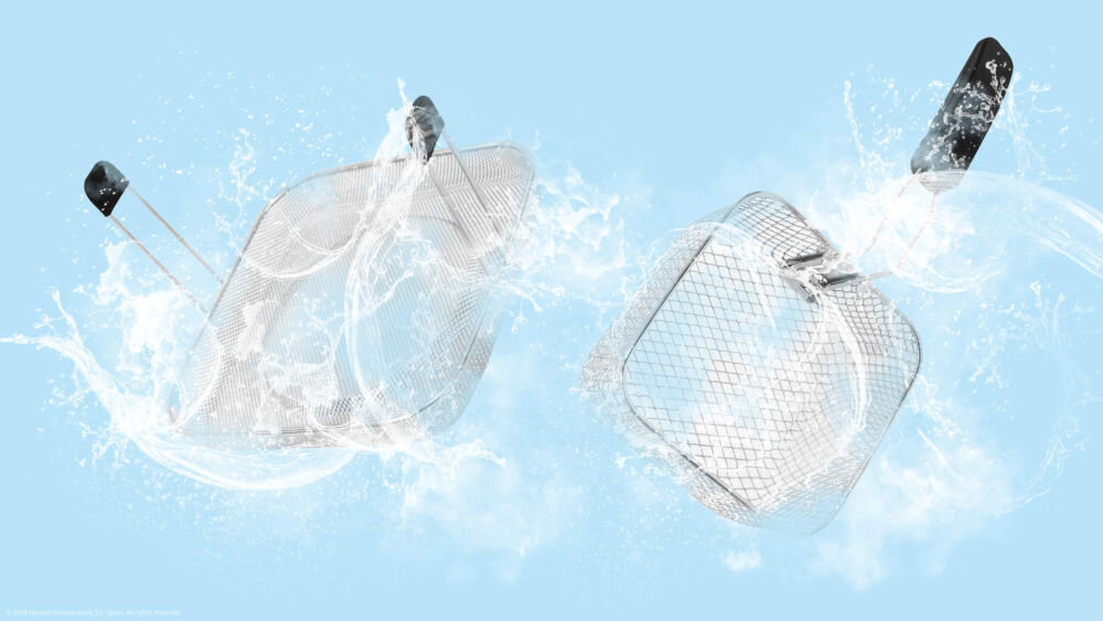 Frytownica CECOTEC CleanfrY Infinity 1500 stalowy koszyk filtr OilCleaner można myć w zmywarce uproszczony proces czyszczenia higiena komfortowe użytkowanie dokładne oczyszczenie elementów zachowana trwałość estetyka 