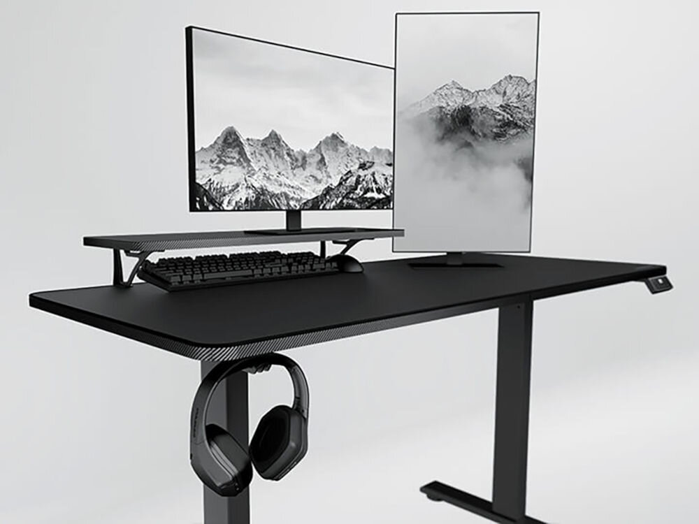 Biurko COUGAR E-Star 140 Czarny wymiary 140 x 60 x 1,5 cm przemyślane rozwiązania niezależna podstawa monitora elegancki design