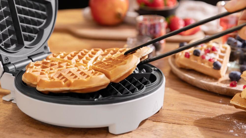 Gofrownica CECOTEC Fun Gofrestone Sweetie moc 1000 W regulowana moc dostosowanie procesu pieczenia puszyste chrupiące gofry świetne w codziennym użytkowaniu 