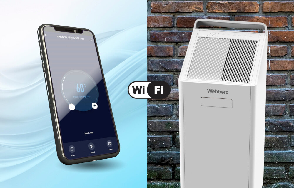 Osuszacz WEBBER DEC600 Gland Zdalne sterowanie Wi-Fi Obsługa przez aplikację mobilną Tuya