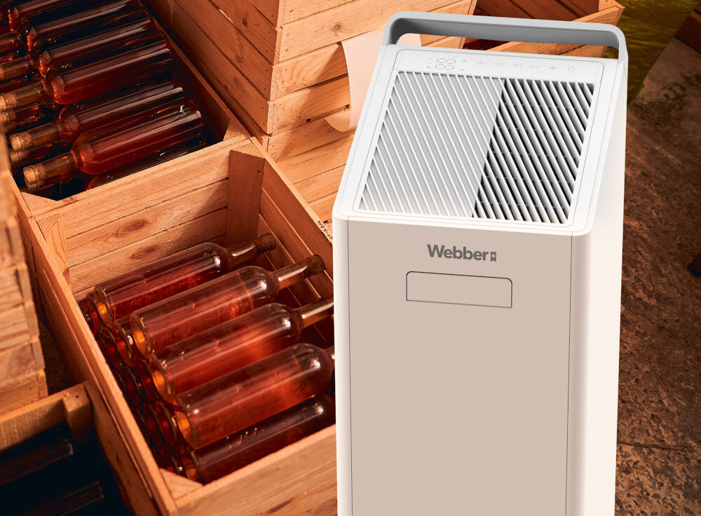 Osuszacz WEBBER DEC600 Gland Bezpieczeństwo i wygoda Cicha praca 45 dB niski pobór energii Automatyczne wyłączenie sygnalizacja LED blokada rodzicielska Dwa sposoby odprowadzania wody